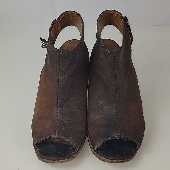 Paul Green Cayanne Peep Toe Ankle Booties Nubuck Leather Block Heel - Picture 12 of 16